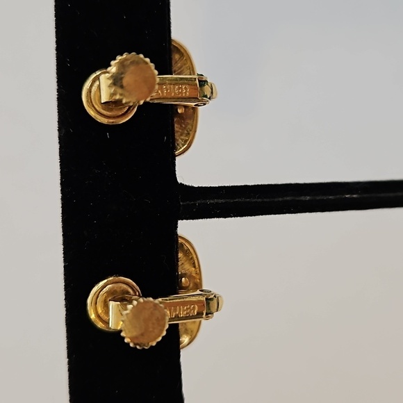 NAPIER Vintage Gold Tone & Burnt Orange Clip-on Earrings - Picture 4 of 5